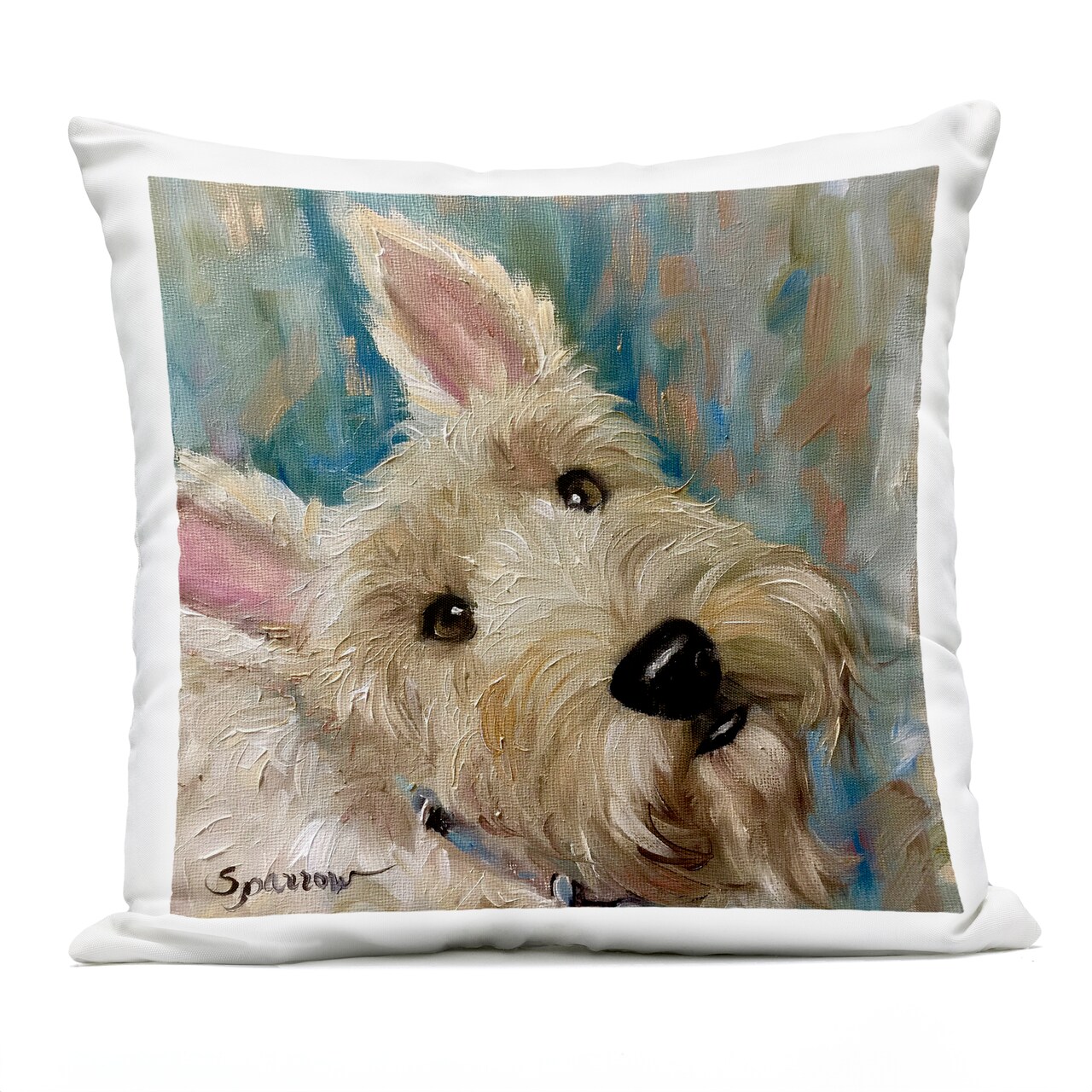 Stupell Industries Good As Gold Terrier Outdoor Printed Pillow, design by Mary Sparrow, 18 x 7 x 18